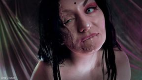 Curvy hot MILF - evil witch solo pussy masturbation and pee pissing horror porn