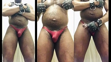 Part 1:Masked Black Muscle Dad Bate & Cum
