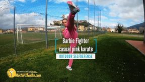 Barbie fighter casual pink karate outdoor selfdefense