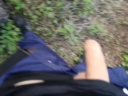 driving the truck I stopped to pee and had a quick wank