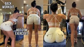 Tight Shorts Gym Workout with Back and Booty Focus