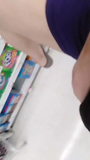 Playing with my wet throbbing pussy in the grocery store