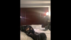 Self Bondage Breathplay In Plastic Bag Cum