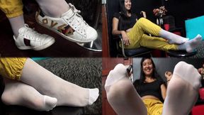 Lovely girl in white reinforced toe - MOV