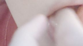 Eating a piece of chocolate