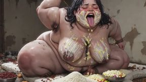 Massive SSBBW in Rope Bondage - Hairy Armpits, Thick Bush & Begging for Food