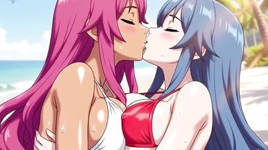 Animated Lesbians With Big Natural Tits Fuck Hard On Private Beach