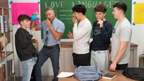 Troye Dean in a hot classroom fuck scene with gape