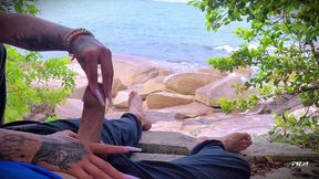 Handjob Surprise Ejaculation on the Beach