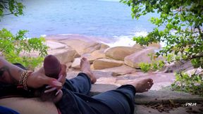 Handjob Surprise Ejaculation on the Beach