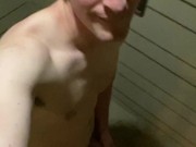 Risky public naked dare - nude outdoor walk to retrieve keys