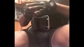 Black Smoking Muscle Scenes in Latex Leather &amp_ Lycra Variety