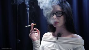 Smoking Seduction - Intriguing Lady in White. 2 Reds in a Row