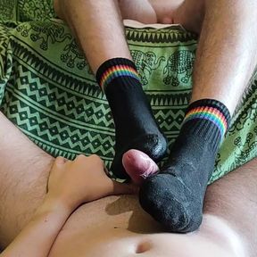 Sockjob between me and my bf in beautiful Vans socks