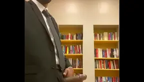 Caught Wanking in the Stacks — Exhibitionist Twink Blows Load Publicly – GayPornAlert 18+