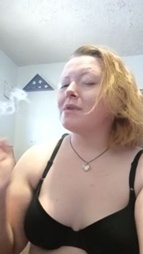 Smoking a cigarette