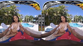 Eden West gets her tight pussy pounded in VR while enjoying a garden of Eden garden experience