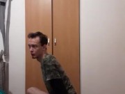 Very skinny teen shows off his skinny legs and small ass while wearing long shirt