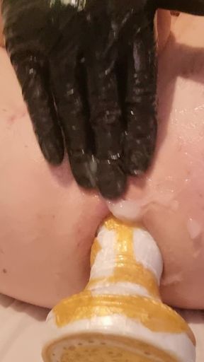 Large butt plug deep inside me