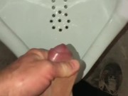 Early Morning Pee Desperation While Camping - Risky Public Pissing & Cumming In A Public Washroom