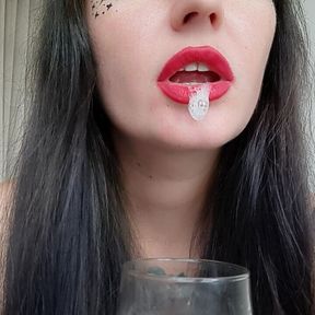 Special author&#039;s cocktail for the ugly slave from Nika Dominatrix. Yes, you nasty boy, you&#039;ll be drinking Mistress&#039; spit