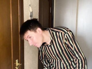 The stepson banged his stepmother in the booty whilst that babe got the beads from below the sofa!