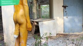 Yellow Plastic Doll / Miserable Humiliation Bodypaint / Naked Body Art #1