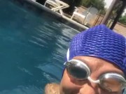 Sequins and stockings, underwater handstands, shiny tights, realise swimsuit in public, compilation