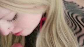 Alt babe surprises with amazing deepthroat POV blowjob