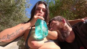 Friendly neighbor milf gets her throat pregnant.