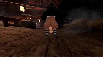 Femboy rides dildo at hot springs