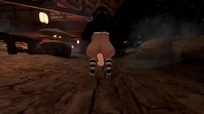 Femboy rides dildo at hot springs