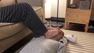 Girlfriend makes me smell her feet after shopping in her smelly shoes