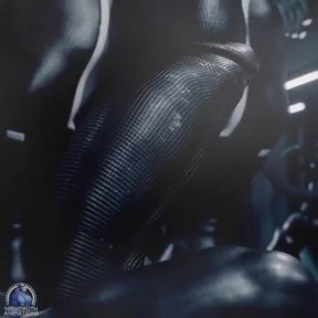 Druth’s latex drenched cock worshipped while gas masked furries grow thick