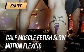 Calf muscle fetish slow motion flexing