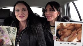Authentic Czech Street Chicks with Dicks in Threesome