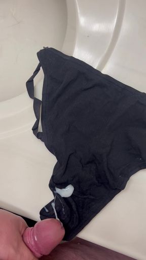 Cumming on her wet panties
