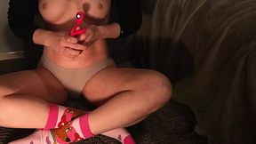 Busty Gal Pleases Her Pussy With a Vibrator Then Lets Her Step-bro Rub His Dick Against It & Fuck Her