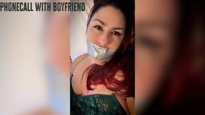 Lacey - Phonecall With Boyfriend ( Self Gag , Tape Gagged , Orgasms , Lingerie , Necktie Gag , Scarf Gag )