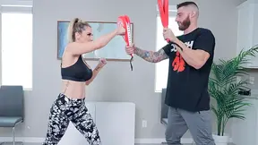 Tattooed guy fucks fit babe hard after intense workout session gets way too damn heated