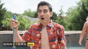 Stacey and Jordi get nasty, then invite Karina for a crazy poolside 3way freakfest
