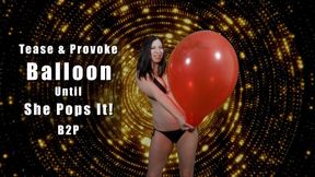 Kylie Teases and Provokes Red Balloon Until She Pops It - Kylie Jacobs - MP4 1080p HD