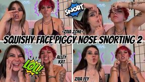 Squishy Face Piggy Nose Snorting w Alley Kat & Ziva Fey