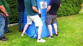 outdoor glory hole made by a tent