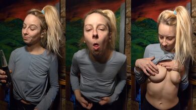French titty play while smoking and moaning loud