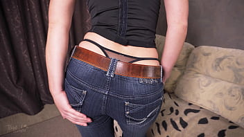 Milf In Low Waist Jeans Teasing Whale Tail Ass 4K