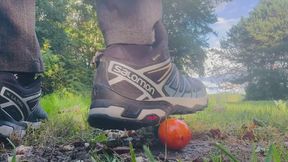 Salomon x Ultra 3 crush Apple and Colored Eggs in Park