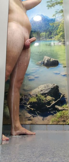 HARD COCK under the shower and thorough cleaning