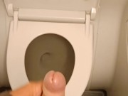 Horny on the plane and went to jerk off in the toilet