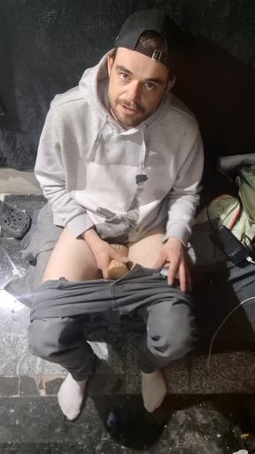 Masturbate on My Private Place in Socks,cap and Hood